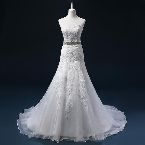 

sweetheart wedding dress mermaid off the shoulder lace appliqued wedding dresses bridal gowns 2019 real lace up back bridal dress with belt, White