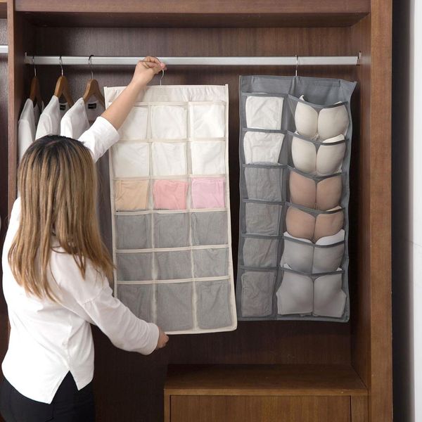 

otherhouse 15/30 porkets wall door hanging storage bags wardrobe closet organizer home bilateral storage bag underware organizer