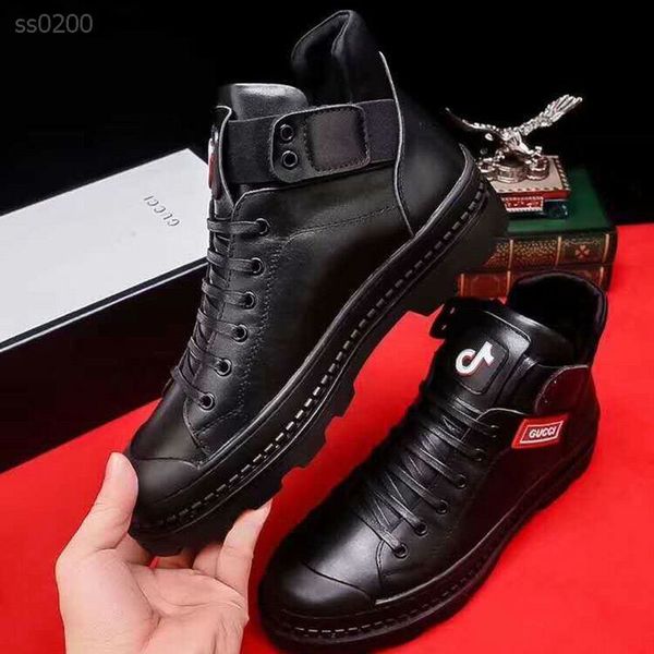

2020 height sneakers warm black mens shoe platform casual sneakers luxury fashion party platform shoes leather handsome dress shoe