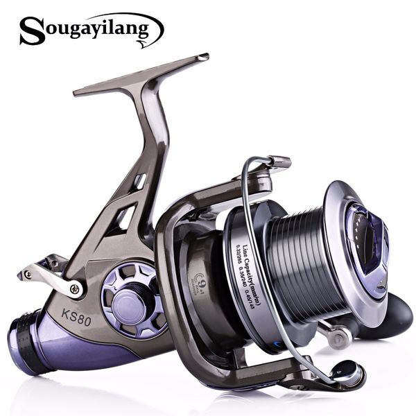 

sougayilang carp fishing reel metal spool 9+1bb 4.1:1 high speed spinning fishing reel super quality drum carp reel de pesca