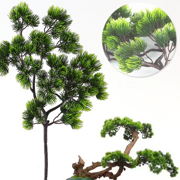 

1 piece 42cm pine branch plastic artificial green plants fake pine branches for home office deor decorative plant