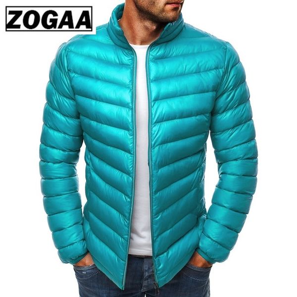 

zogaa men parkas 2019 spring winter jacket casual puffer coat solid color zipper silm fit plus size man jacket winter warm, Tan;black