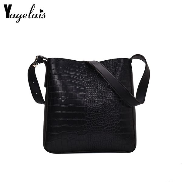 

bucket bags retro alligator women crocodile pattern handbag capacity casual crocodile shoulder messenger bags ladies pu purse