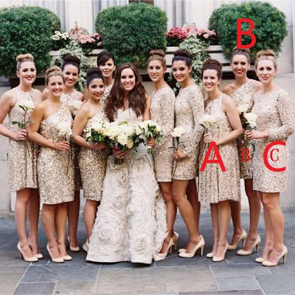 

Knee Length Champagne Bridesmaids Dresses Bridesmaid Dress Brautjungfernkleider vestidos de damas de honor maid of honor dresses