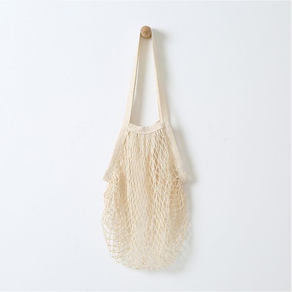 

new arrival simple style fishnet shopping bags shopper tote mesh net woven cotton shoulder bag fashion beach bag pouch