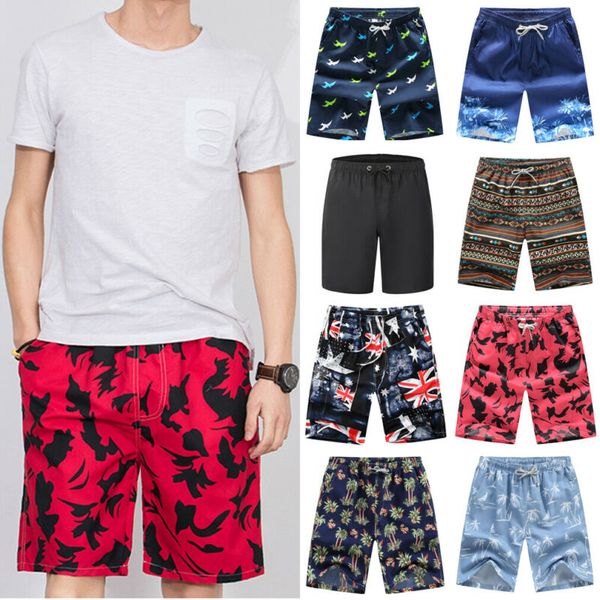 

2019 new fashion men summer beach casual shorts athletic gym sports training swimwear short pants, White;black