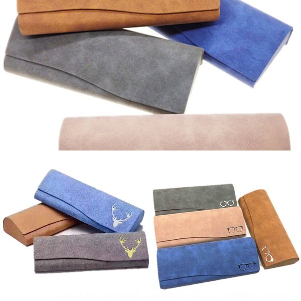 

handmade beautiful leather myopia student box men's and women's metal high-grade presbyopia glasses case glasses case, Blue