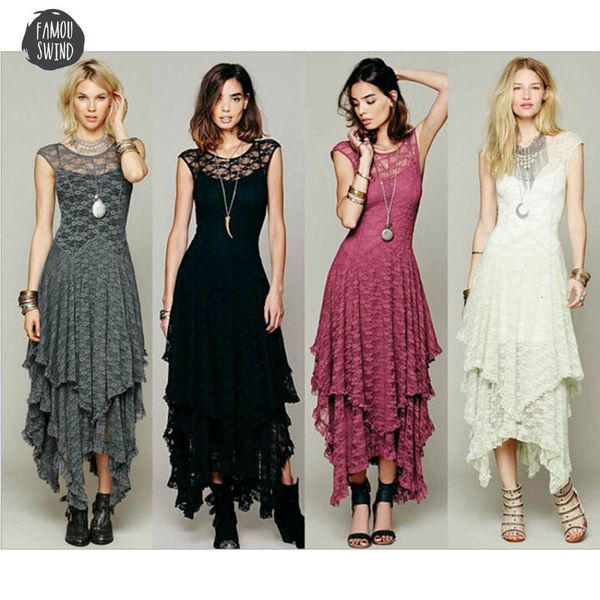 

summer autumn long dress lace backless fashion women asymmetrical up beach wear designer clothes, Black;gray