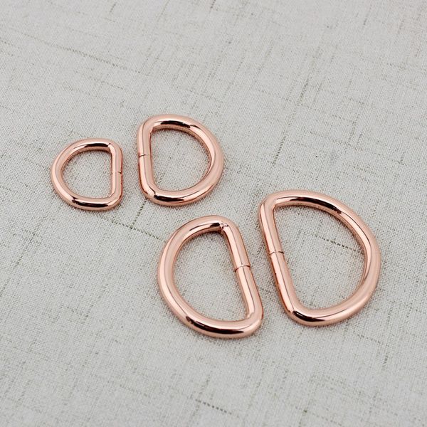 

4pcs 20mm 25mm38mm rose gold bags' polished nickel inside bags metal accessory alloy cast solid non welded d ring diy bag parts, Black
