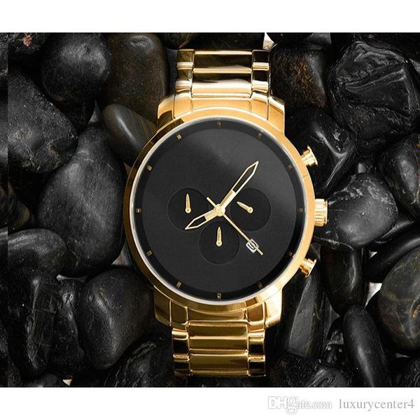 

2019 Relogio masculino mens mvmt часы мода черный циферблат с календарем Bracklet складная Застежка