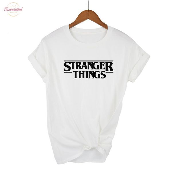 

странные вещи ringer tee hipster рубашки tumblr graphic t-shirt женщины мужчины письмо печати футболка модные хлопок повседневный tops, White