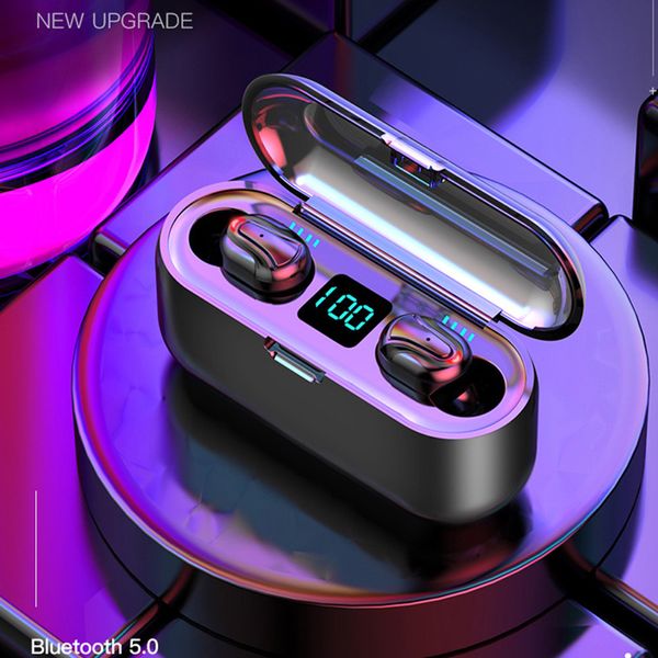 

hbq-q32-1 bluetooth earphones 5.0 tws headphone life waterproof hd wireless earbuds noise cancelling gaming headset with led power display