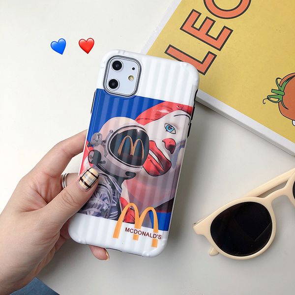 

2020 iphone дело mcdonald астронавт наса дизайнерский бренд телефон дела обложка для iphone x xs max xr 7/8 plus 11 pro защитная крышка b103