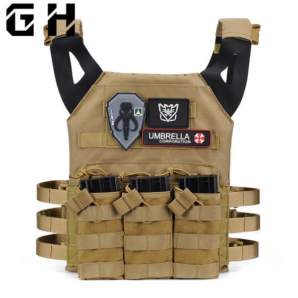 

dropshipping tactics jpc vest multi pockets plate carrier vest paintball combat molle tactical live cs, Black;white