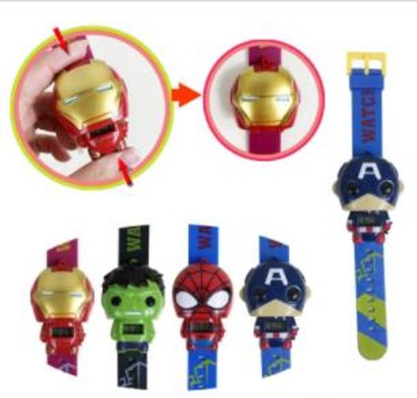 

Kids Avengers deformation watches 2019 New Children Superhero cartoon movie Captain America Iron Man Spiderman Hulk Watch toys