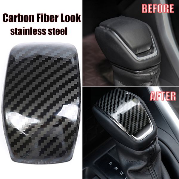 

car gear shift knob head cover cap trim stainless steel for 2019 2020 rav4 seat gear head cap slice car accessories