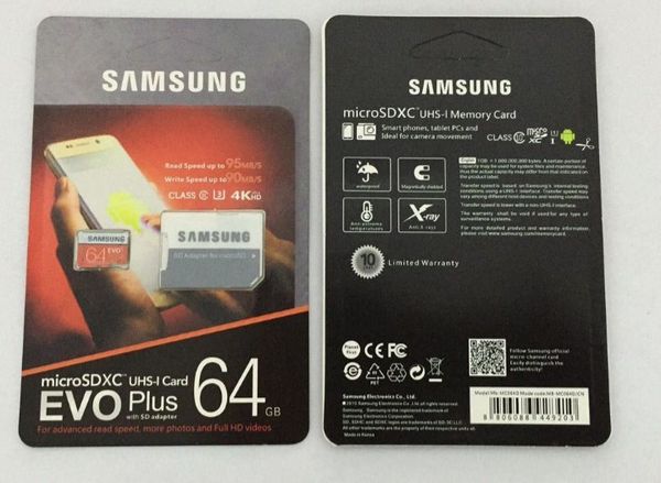 

8GB / 16GB / 32GB / 64GB / 128GB / 256GB Samsung EVO + Plus карты микро SD карты У3 / смартфон TF С10 / Tablet PC SDXC карты памяти 95 МБ / S