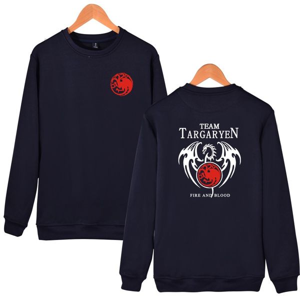 

house targaryen sweatshirt long sleeve for men women kid pullover clothing, Black