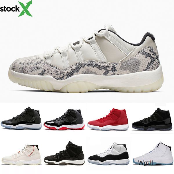 

2020 snakeskin concord 11 xi 11s jeter men basketball shoe vast grey neutral olive cap and gown space jam women mens sports sneakers, Black