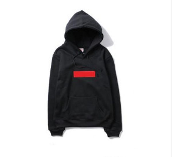 

2019 mens brand designer box logo embroidered hoodies hip hop sweatshirt casual male hooded pullover winter jumper, Black