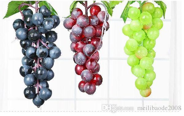 

bunch lifelike artificial grapes plastic fake decorative fruit food home decor 2 colors drop shipping myy