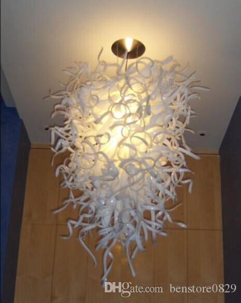 

pure white blown glass ceiling chandelier home decoration murano glass led bulbs white chandelier light with ce ul certificate