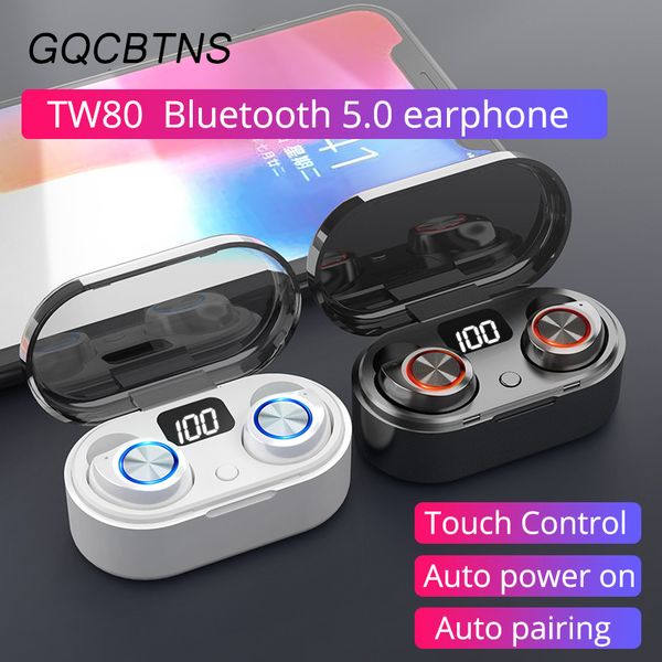 

беспроводная связь bluetooth наушники rdht-tw80 tws bluetooth 5.0 интеллектуальный светодиодный дисплей сенсорное управление автоматическое