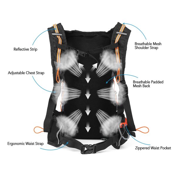 

foldable 10l waterproof cycling backpack lightweight outdoor sports bike riding hydration pack backpack for bicycle panniers bags