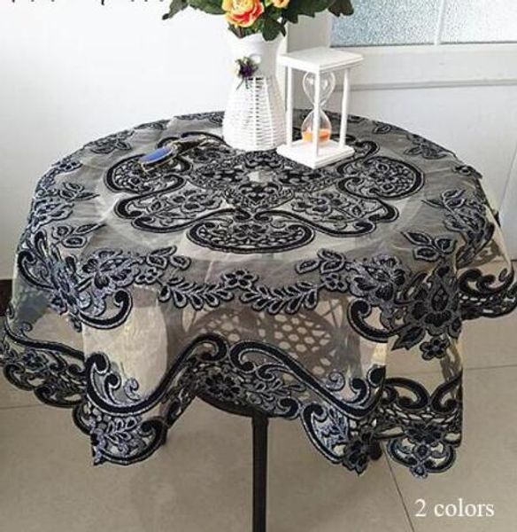 

luxury glitter black square tablecloth embroidery lace kitchen coffee table cover cloth christmas new year wedding decor