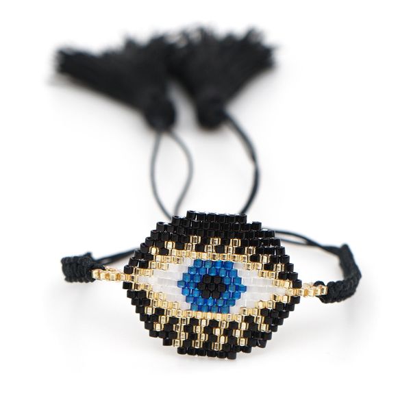 

black friday deals men jewlery barclet good luck evil eye bracelet miyuki joyeria bracelet couple woman accesoires, Golden;silver