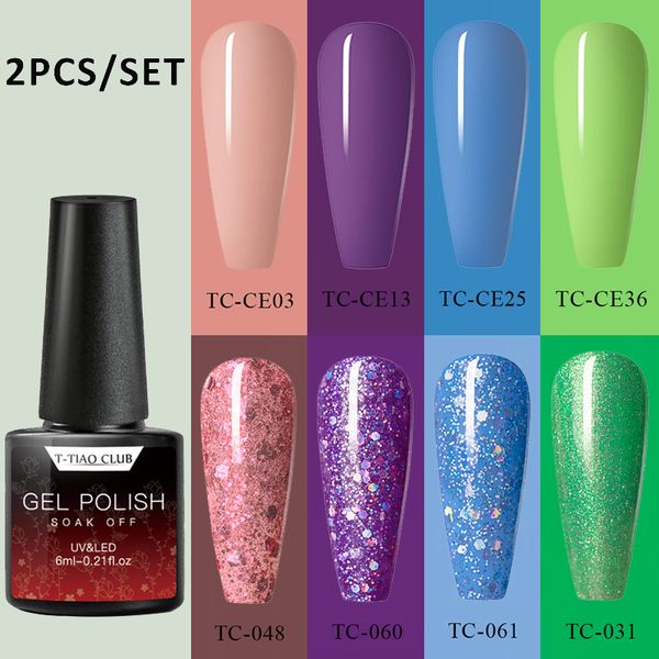 

nail gel 2pcs/set rose gold nude color glitter uv led polish nails varnish semi permanent art lacquer sequins, Red;pink