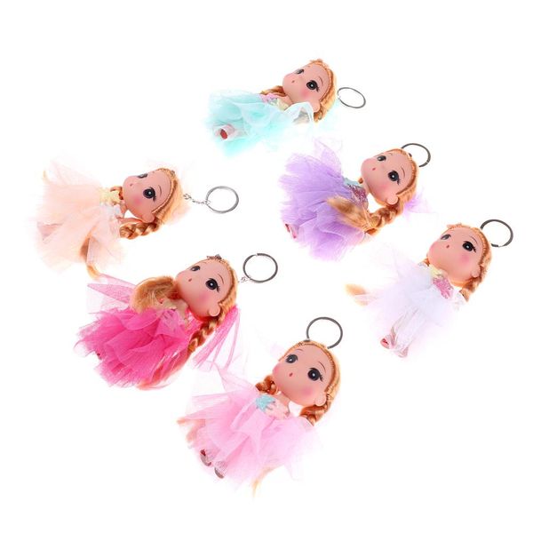 12CM Toys Soft-Interactive-Baby-Puppe-Spielzeug-Schlüsselanhänger Puppe Keychain für Mädchen Schlüsselring Halter-Handy-Straps