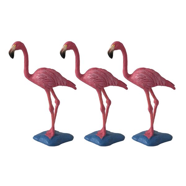 

3pcs artificial flamingo statues decorative craft bird for home wedding decor