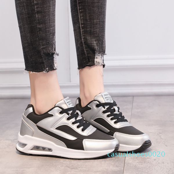 

flock new high heel lady casual black/red women sneakers leisure platform shoes breathable height increasing shoes c20
