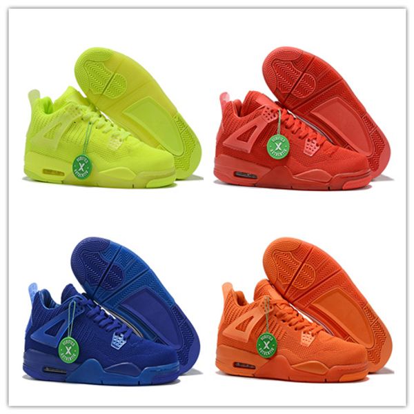 

2019 new 4s weave blue red green orange 4 low men basketball shoes sports sneakers outdoor trainers size 7-13 with box