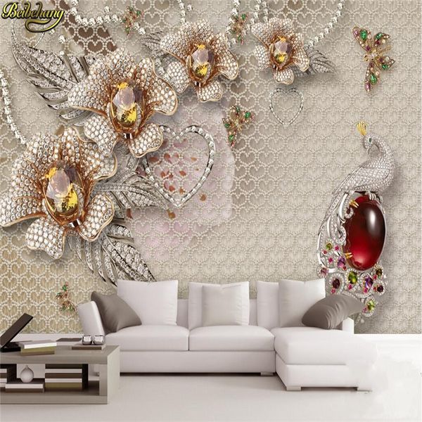 

wallpapers fine three - dimensional jewelry flower tv backdrop custom po wallpaper large mural wall stickers