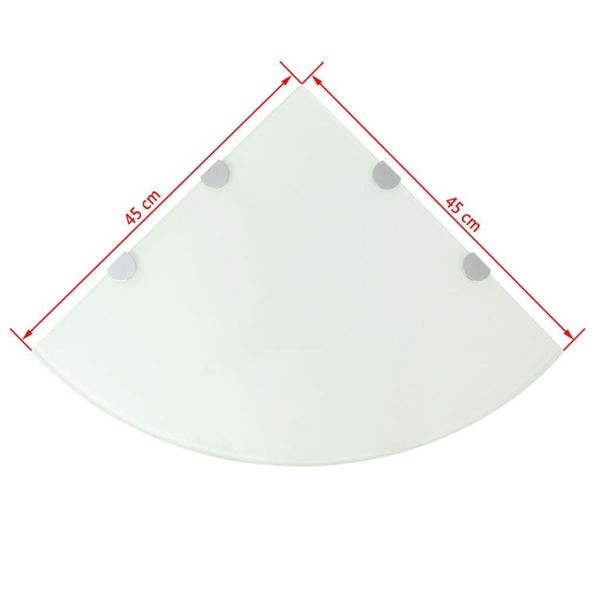 

corner shelf with chrome supports glass white 45 x 45 cm garden sets