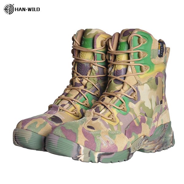 

han wild army boot canvas camouflage tactical combat desert ankle boots mens warm shoes