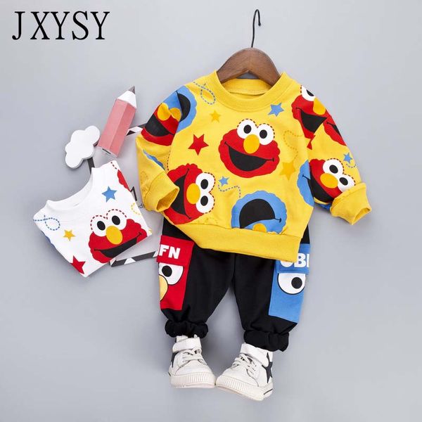 

baby boys clothes sets 2019 autumn children clothes casual cartoon long sleeve sweatshirt 2pcs suit infant clothing set, White