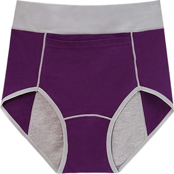 

women's panties large size high waist period for women menstruation briefs cotton menstrual leak proof plus underwear female -xxl, Black;pink