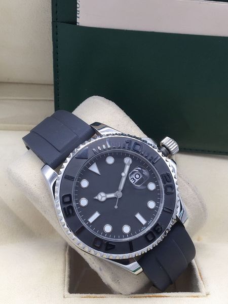 

2019 selling black rubber strap men watches automatic mechanical movement wristwatches 42mm stainless steel men sports watches wholesale, Slivery;brown