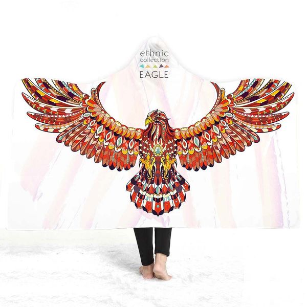 

bohemian hooded blanket for adults chiilds 3d printed plush sherpa fleece blanket microfiber throw mantle for home sofa