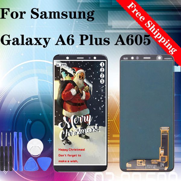 

супер качество amoled для samsung a6 plus sm-a605 sm-a605f sm-a605fn жк-дисплей с сенсорным экраном 100% testedfree судоходства