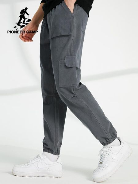 

pioneer camp casual pants men loose streetwear 100%cotton black gray cargo pants for male axx902322