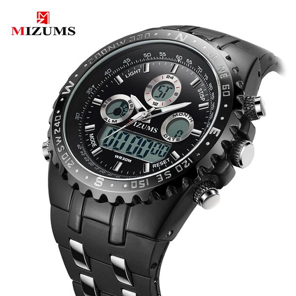 

mizums m8016 men's sports business leisure waterproof quartz male table tape wrist watch, Slivery;brown