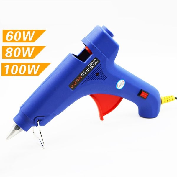 

gt-10 синий 60/80 / 100w professional high temp hot melt gun 11мм прививка ремонт тепловой пушки пневматическое diy инструменты горячий клей