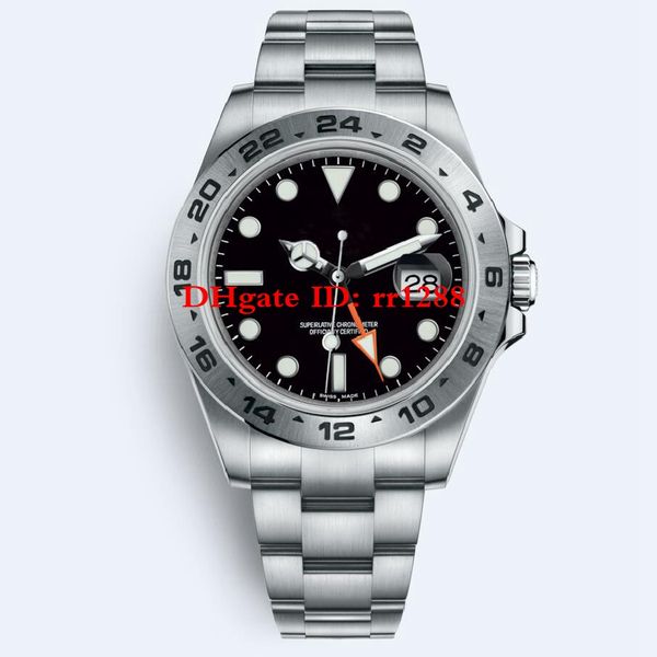 

мужские часы 216570 214270 автоматические мужские часы gmt explorer ii 42 мм из нержавеющей стали ремешок наручные часы, Slivery;brown
