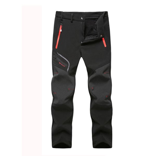 

oversized men winter fleece waterproof outdoor pants soft shell trousers camp fish trekking climb hiking sport travel training, Black;green