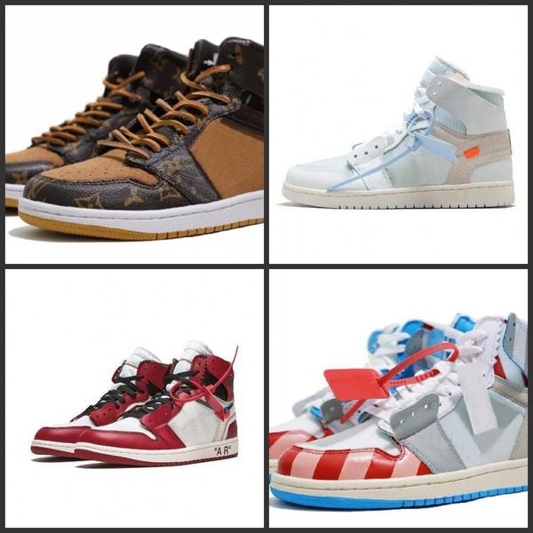 

high og 1s off jointly signed unc mens basketball shoes chicago 1 poder blue white red sneakers north carolina men women trainers