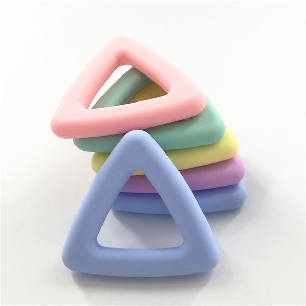

chenkai 50pcs bpa silicone triangle teethers diy baby charms pacifier dummy montessori sensory cartoon jewelry making toy